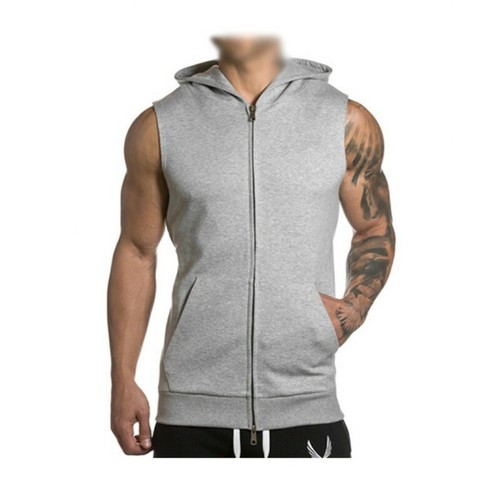 mens hooded sleeveless top